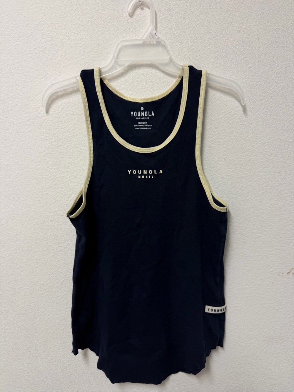 YoungLA Black Tank Top with Cream Trim